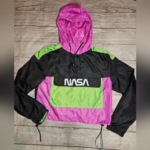 Chemistry NASA cropped hoodie Windbreaker jacket